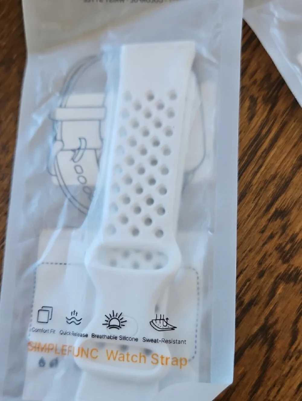 White Perforated Silicone Watch Strap - For Versa 3 / Sense 2